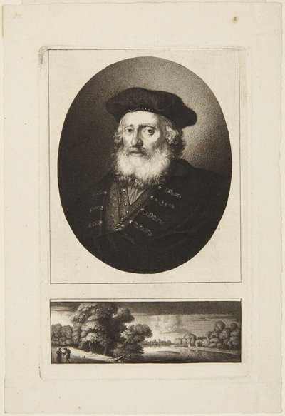 Gammal man med toque av Rembrandt van Rijn