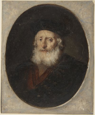 Gammal man med toque av Rembrandt van Rijn
