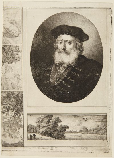 Gammal man med toque av Rembrandt van Rijn