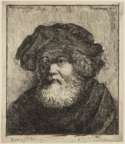 Gammal man med mössa av Rembrandt van Rijn