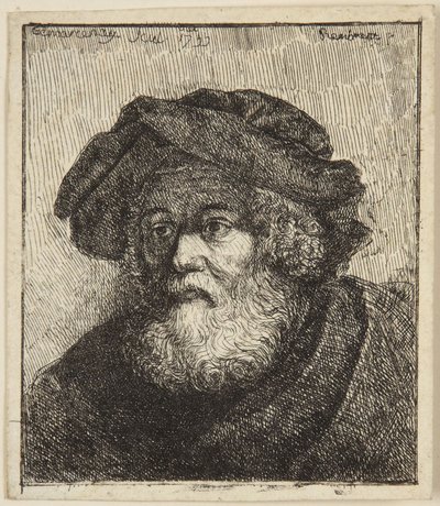 Gammal man med mössa av Rembrandt van Rijn