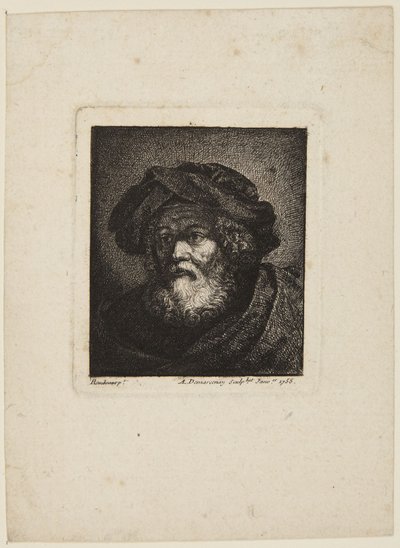 Gammal man med mössa av Rembrandt van Rijn