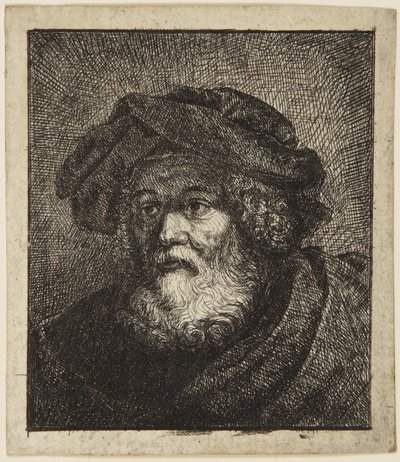 Gammal man med mössa av Rembrandt van Rijn