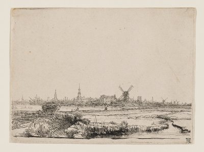 Utsikt över Amsterdam av Rembrandt van Rijn