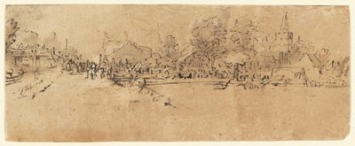 Utsikt över Diemen av Rembrandt van Rijn