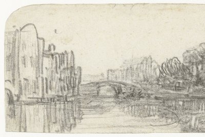 Utsikt över Nieuwezijds Voorburgwal av Rembrandt van Rijn