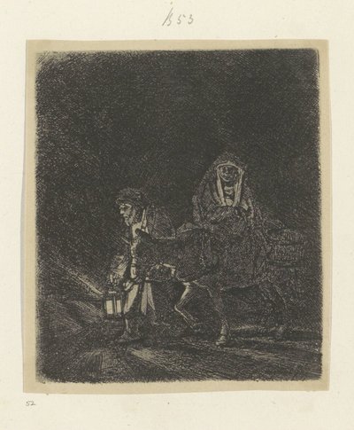 Flyg till Egypten: nattstycke Recueil de quatre-vingt-cinq estampes originales (serietitel) av Rembrandt van Rijn
