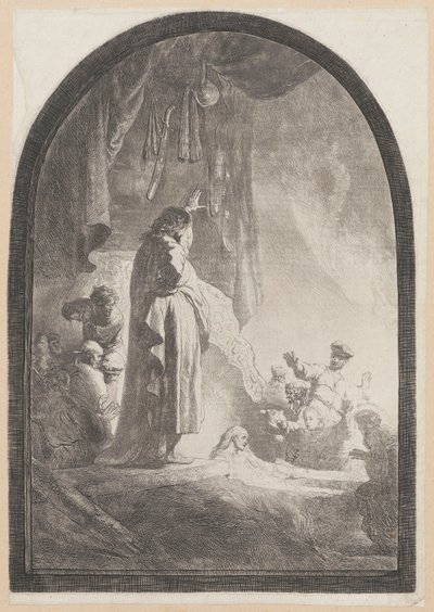 Lazarus återuppväckelse (stor tavla) av Rembrandt van Rijn