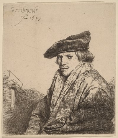 Ung man med sammetmössa (Petrus Sylvius) av Rembrandt van Rijn