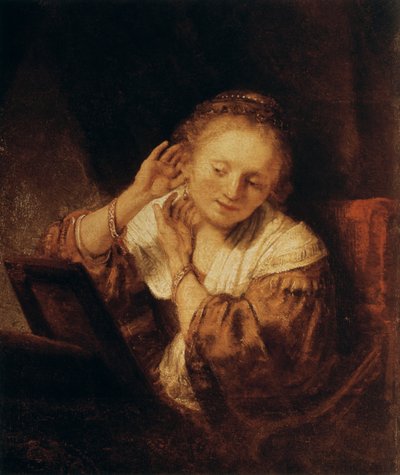 Ung kvinna med örhängen, 1657 av Rembrandt van Rijn