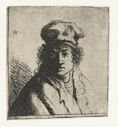 Ung man i mössa: byst av Rembrandt van Rijn