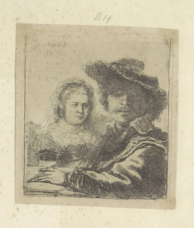 Zelfportret sätter Saskia Samling av åttiofem originaltryck (serietitel) av Rembrandt van Rijn