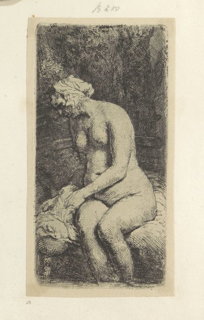 Sittande naken kvinna Recueil de quatre-vingt-cinq estampes originales (serietitel) av Rembrandt van Rijn