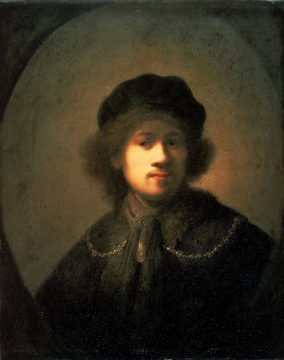 Porträtt av konstnären som ung man av Rembrandt van Rijn