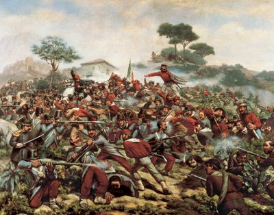 Giuseppe Garibaldi vid slaget vid Calatafimi den 15 maj av Remigio Legat