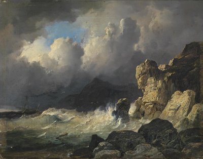 Stormig kustlinje av Remigius Adrianus Haanen