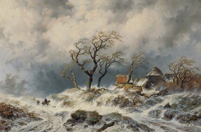 Holländskt vinterlandskap (snödrivor) av Remigius Adrianus van Haanen