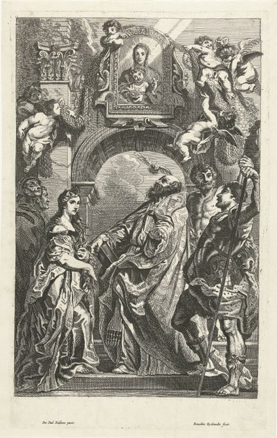Heliga under en bild av Santa Maria i Vallicella av Remoldus Eynhoudts