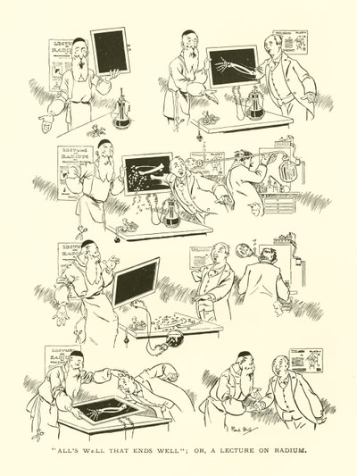 Slutet gott allting gott; eller en föreläsning om radium (gravyr) av René Bull