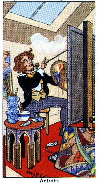 En konstnär som målar i sin ateljé, 1936 av René Bull