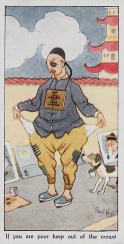 Östligt ordspråk: Om du är fattig, håll dig borta från mängden (färg litho) av René Bull