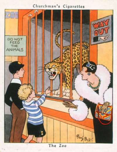 The Zoo (färglitografi) av René Bull