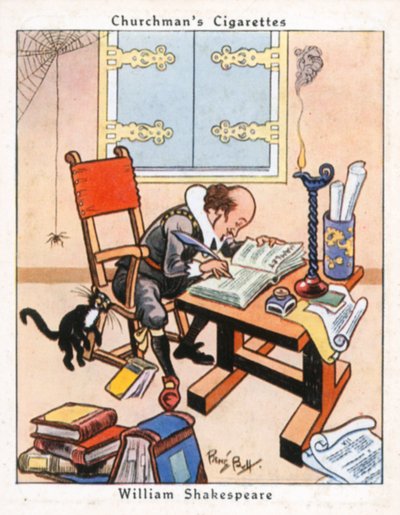 William Shakespeare (färglitografi) av René Bull