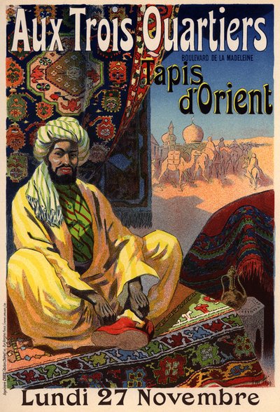 Three Quarters - Orientalisk matta affisch, 1890-tal av René Louis Péan