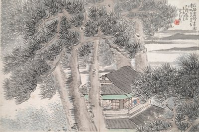 Läser i den avskilda Pine Studio (Song yin an) av Ren Xun