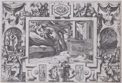 Medea flyr från Jason Det korthänta svärdet Jason förföljer henne men kan inte leva..., 1563. av Rene Boyvin