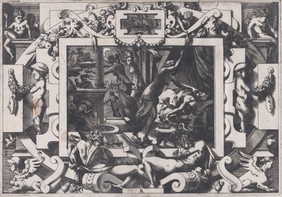 Pelias dödad av sina döttrar vars medlidande de tar mod hans blod att tömma av v..., 1563. av Rene Boyvin