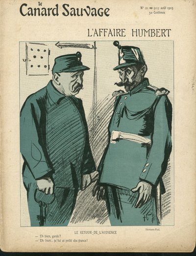Illustration av Hermann-Paul (1864-1940) för omslaget till Le Canard Sauvage, nr 21 av Rene George Hermann Paul