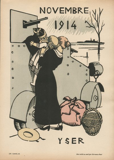 Krigskalender (1:a året ? augusti 1914-juli 1915) (träsnitt i färg) av Rene George Hermann Paul