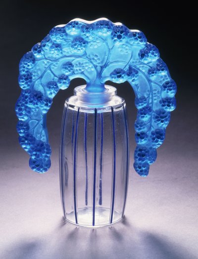 Bouchons Mures No. 495, c.1920 (klart och blåemaljerat glas) av Rene Jules Lalique
