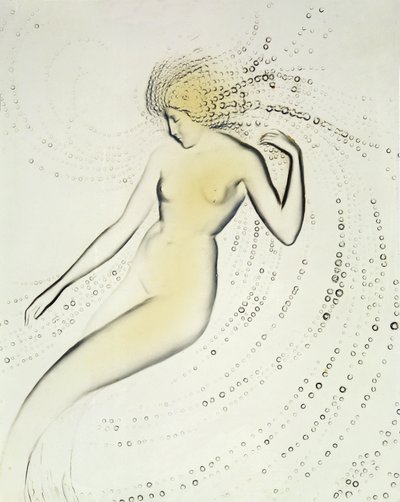 Trepied Sirene, opaliserande skål som visar en detalj av en vattennymf av Lalique av Rene Jules Lalique