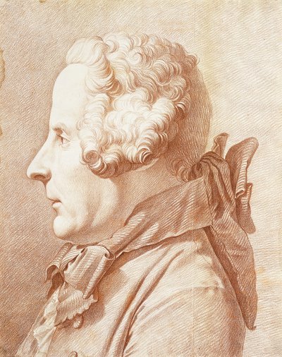 Porträtt av Monsieur Hertault av Lienay, i profil, vänt till vänster, av Rene Michel Slodtz