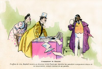 Chocolats engagemang av direktören för Nouveau Cirque de Paris-clownsduon George Footitt (skrev ibland FootIT eller Footitt, hans riktiga namn Tudor Hall, vit clown av Rene Vincent
