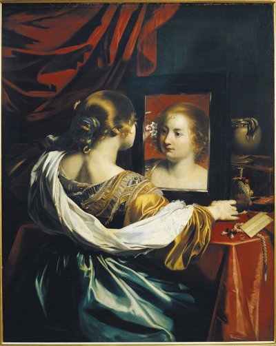 Fåfänga eller ung kvinna på hennes toalett, c. 1626 av Renieri