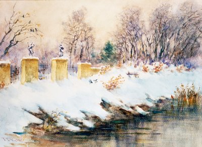 Snöfall på Naviglio av Renzo Weiss
