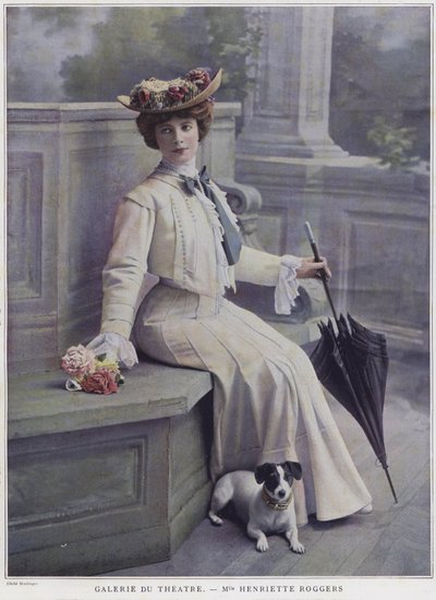 Henriette Roggers, fransk skådespelerska (färgad bild) av Reutlinger Studio