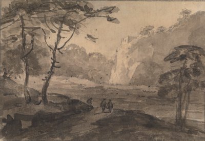 Landskap med tre figurer på en väg av Rev. William Gilpin