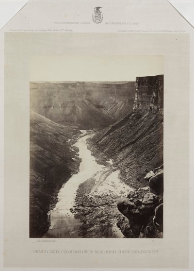 Grand Cañon, Coloradofloden, mynning av Kanab-tvätt, tittar västerut av Reverend George Wilson Bridges