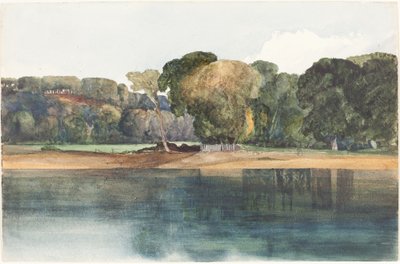 Landskap med träd och vatten (akvarell och grafit) av Reverend James Bulwer