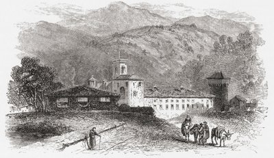 Klostret i Vallombrosa, Florens, Italien i slutet av 1800-talet. Från Italian Pictures av Rev. Samuel Manning, publicerad ca 1890. av Reverend Samuel Manning