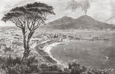 Neapel och Vesuvius, Italien i slutet av 1800-talet. Från Italian Pictures av Rev. Samuel Manning, publicerad ca 1890. av Reverend Samuel Manning