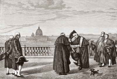 På Pincian Hill, Rom, Italien, med S:t Peterskyrkan i bakgrunden i slutet av 1800-talet. Från Italian Pictures av Rev. Samuel Manning, publicerad ca 1890. av Reverend Samuel Manning