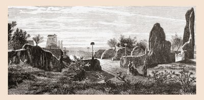 Ruinerna av Caesarernas palats, Palatinkullen, Rom, Italien i slutet av 1800-talet. Från Italian Pictures av Rev. Samuel Manning, publicerad ca 1890. av Reverend Samuel Manning
