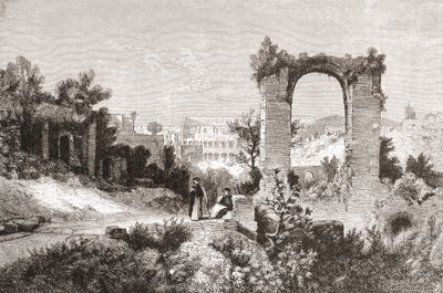 Palatinen från Aventinkullen, Rom, Italien i slutet av 1800-talet. Ur Italian Pictures av Rev. Samuel Manning, utgiven ca 1890. av Reverend Samuel Manning