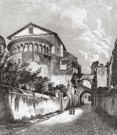 Kyrkan Santi Giovanni e Paolo, Celian Hill, Rom, Italien i slutet av 1800-talet. Ur Italian Pictures av Rev. Samuel Manning, utgiven ca 1890. av Reverend Samuel Manning