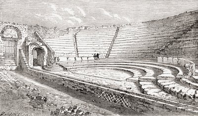 Den lilla teatern, Pompeji, Neapel, Italien Från Italian Pictures av Rev. Samuel Manning, utgiven ca 1890. av Reverend Samuel Manning